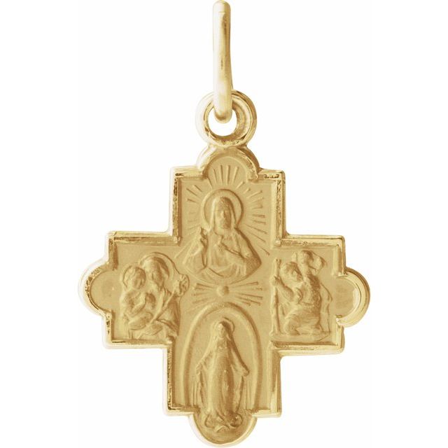 Four-Way Cross Medal Necklace or Pendant