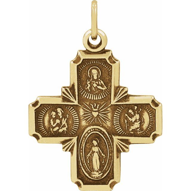 Four-Way Cross Medal Necklace or Pendant