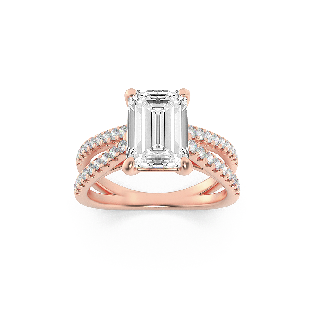 14K Rose Gold 2ctw Lab Diamond Ring, F+ VS+ Size 7