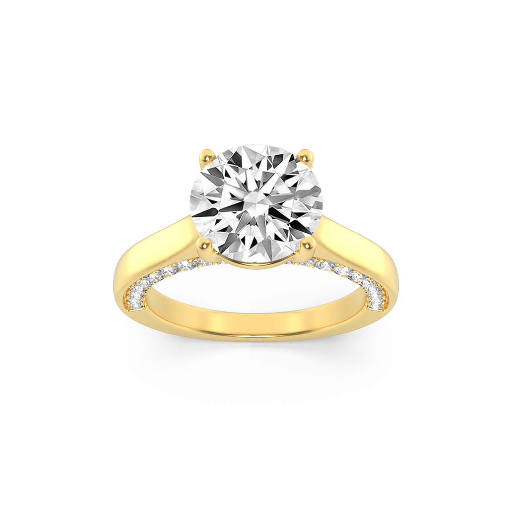 14K Yellow Gold 2ct Lab Diamond Ring, F Color VS+ (Sz 7)