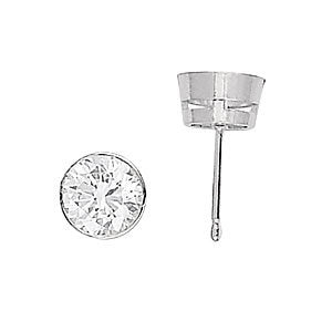 0.1CT Diamond Bezel Stud Earrings in 14K Gold