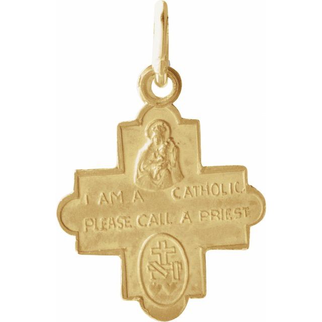 Four-Way Cross Medal Necklace or Pendant