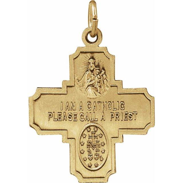 Four-Way Cross Medal Necklace or Pendant