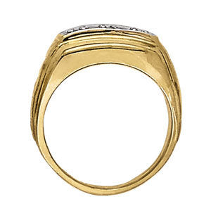 3 Stone Round Diamond Mens Ring