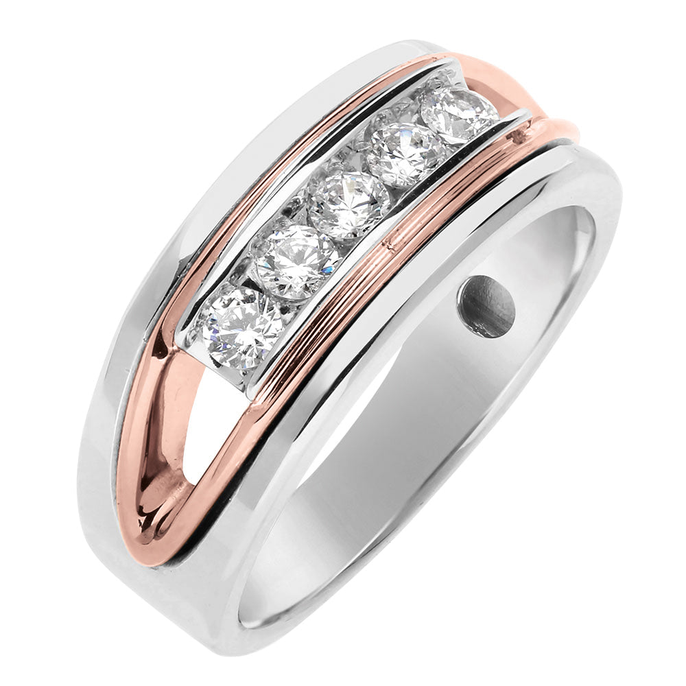 Round Diamond Two-Stone Fashion Ring