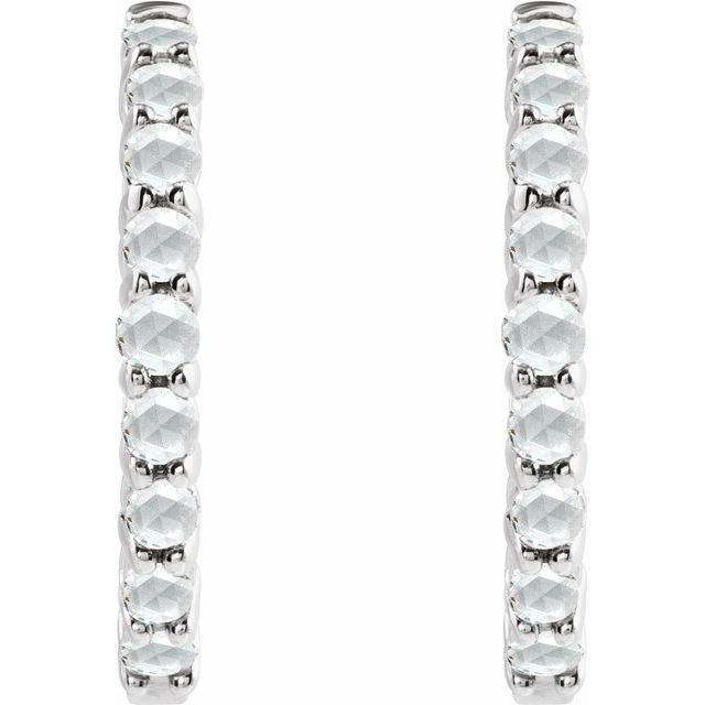 Cabochon Hinged Hoop Earrings