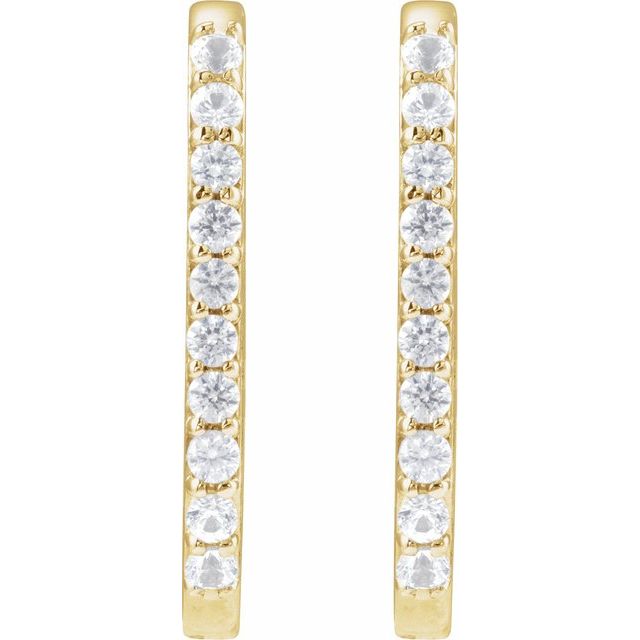 Accented Elongated Hoop Earrings