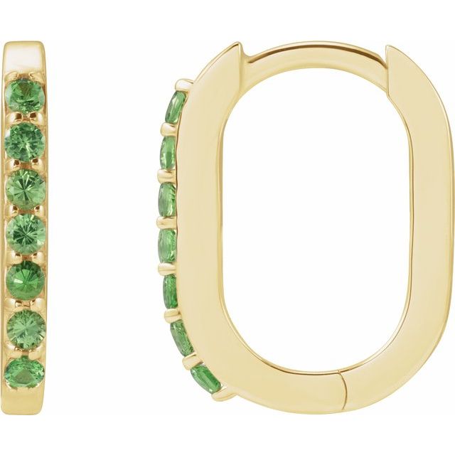 Accented Elongated Hoop Earrings