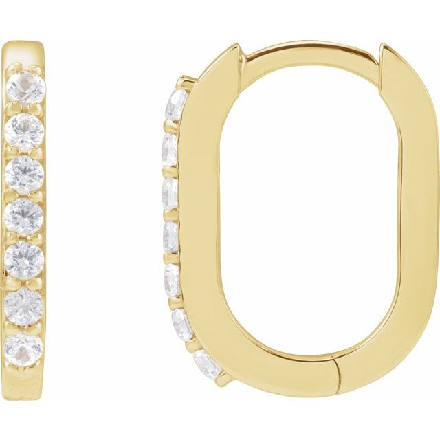 Accented Elongated Hoop Earrings