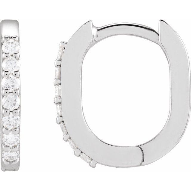 Accented Elongated Hoop Earring