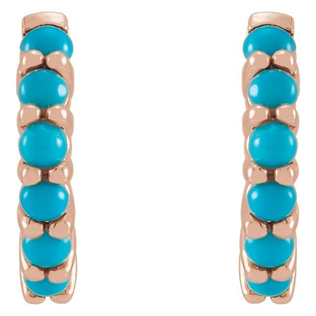 Cabochon Hinged Hoop Earrings