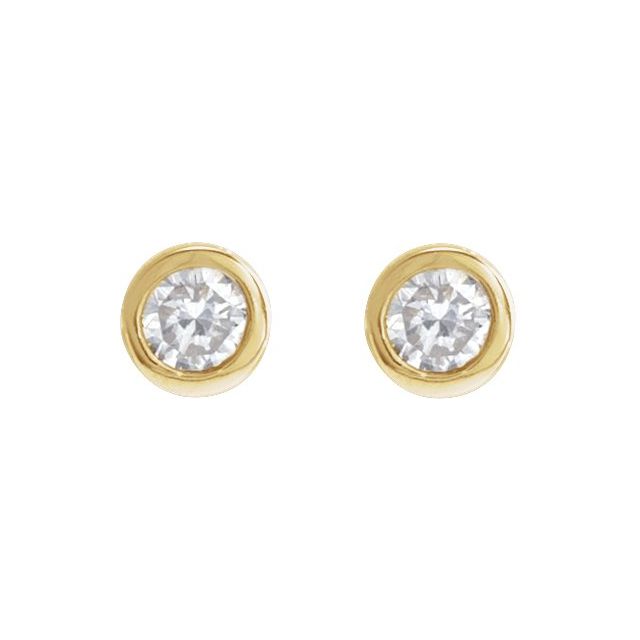 Round Bezel-Set Earrings