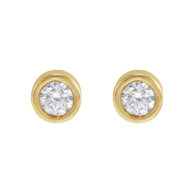 Round Bezel-Set Earrings