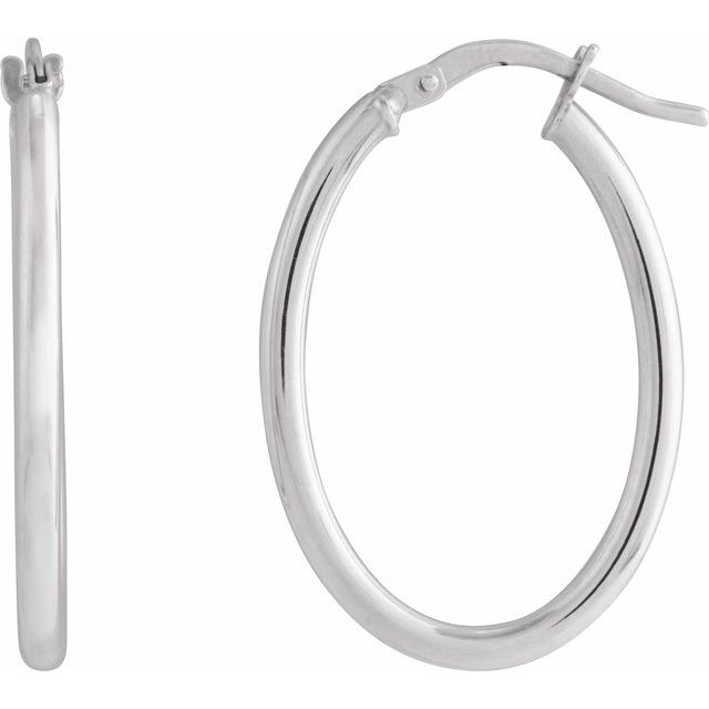 Elongated Oval Tube Hoop Earrings