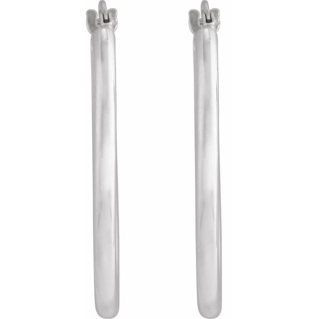 Elongated Oval Tube Hoop Earrings