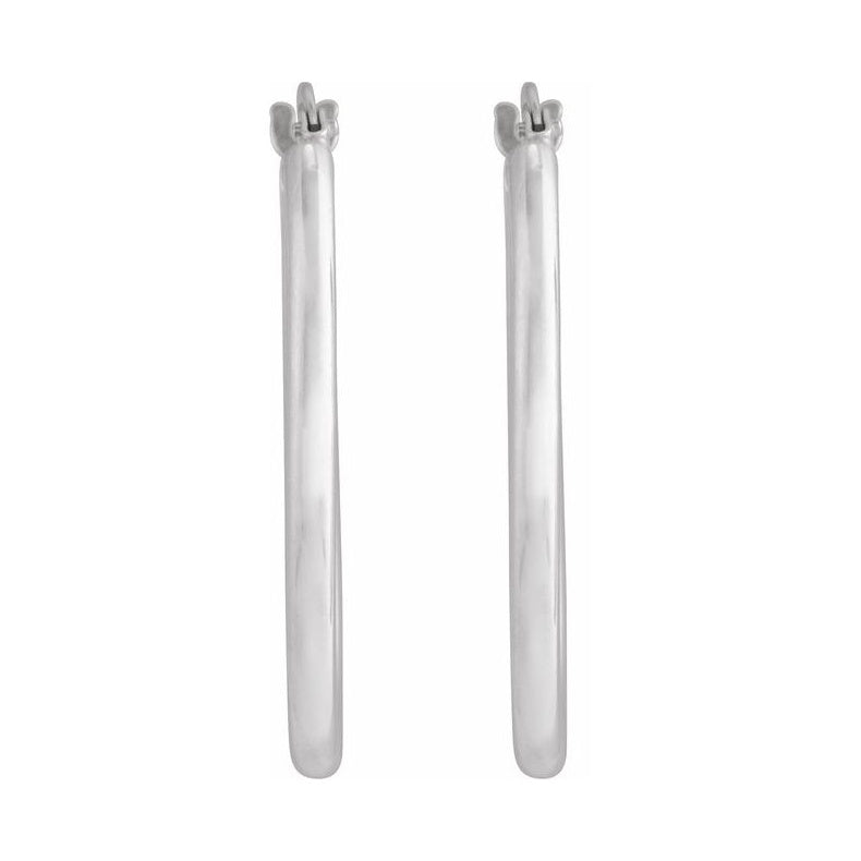 Elongated Oval Tube Hoop Earrings