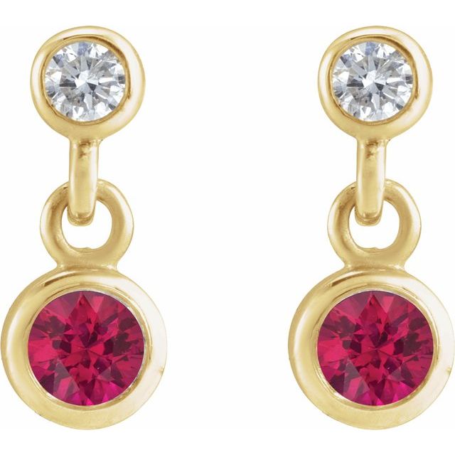 Two-Stone Bezel Set Earrings