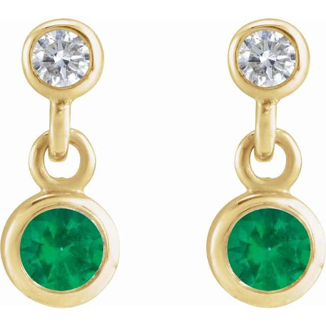 Two-Stone Bezel Set Earrings