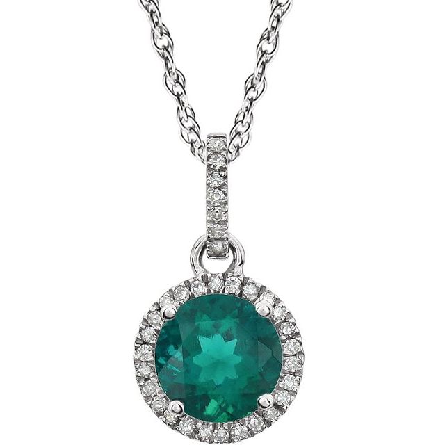 Halo-Style Birthstone Necklace