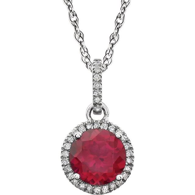 Halo-Style Birthstone Necklace