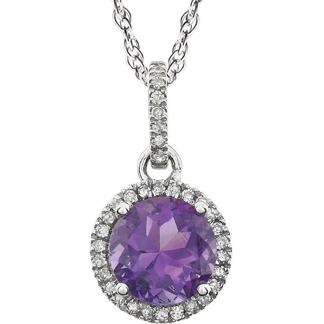 Halo-Style Birthstone Necklace