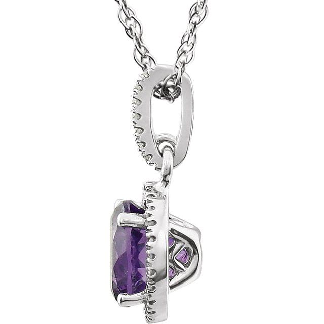 Halo-Style Birthstone Necklace