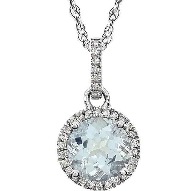 Halo-Style Birthstone Necklace