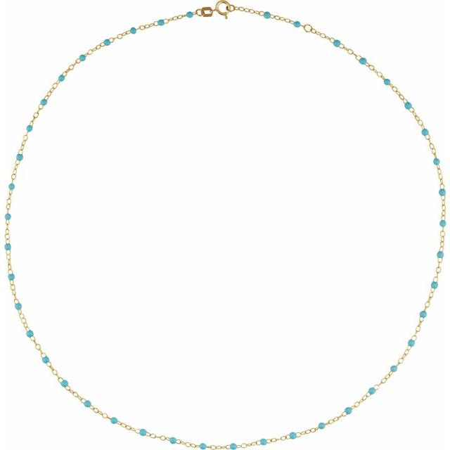 2 mm Enamel Bead Adjustable Chain