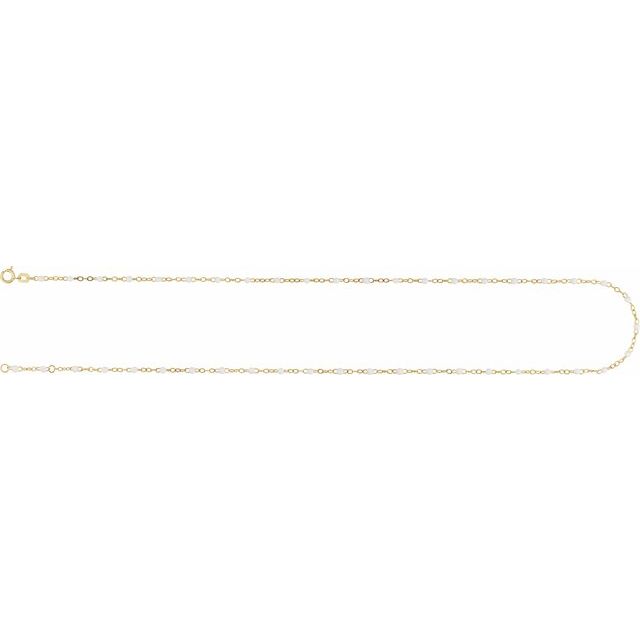 2 mm Enamel Bead Adjustable Chain