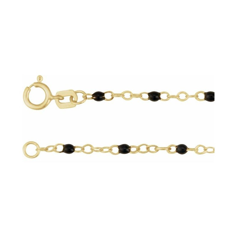 2 mm Enamel Bead Adjustable Chain