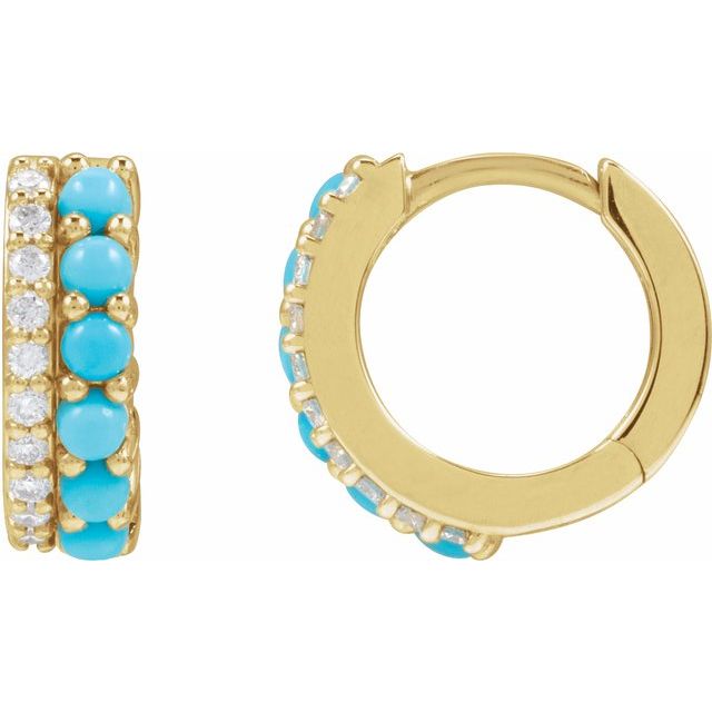 Accented Cabochon Hoop Earrings