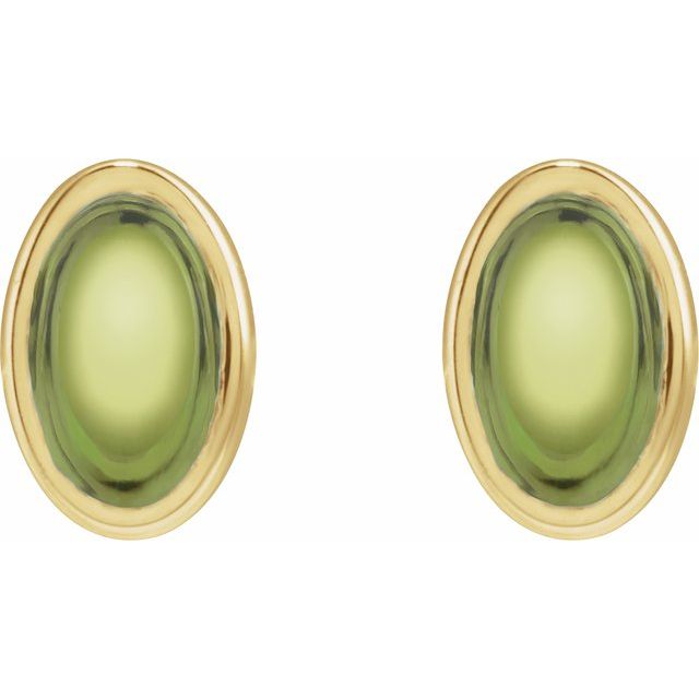 Oval Bezel-Set Cabochon Earrings