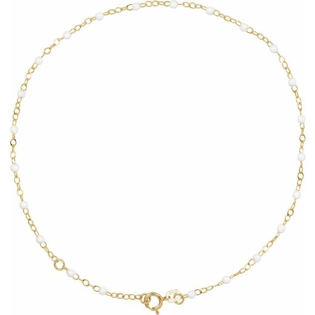 2 mm Enamel Bead Adjustable Chain