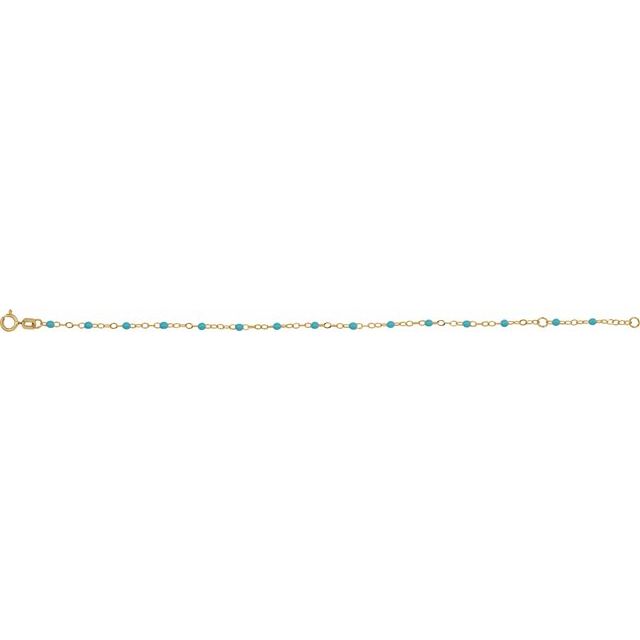 2 mm Enamel Bead Adjustable Chain