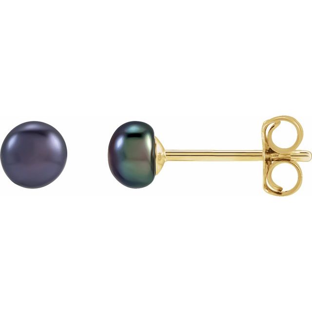 Button Pearl Stud Earrings
