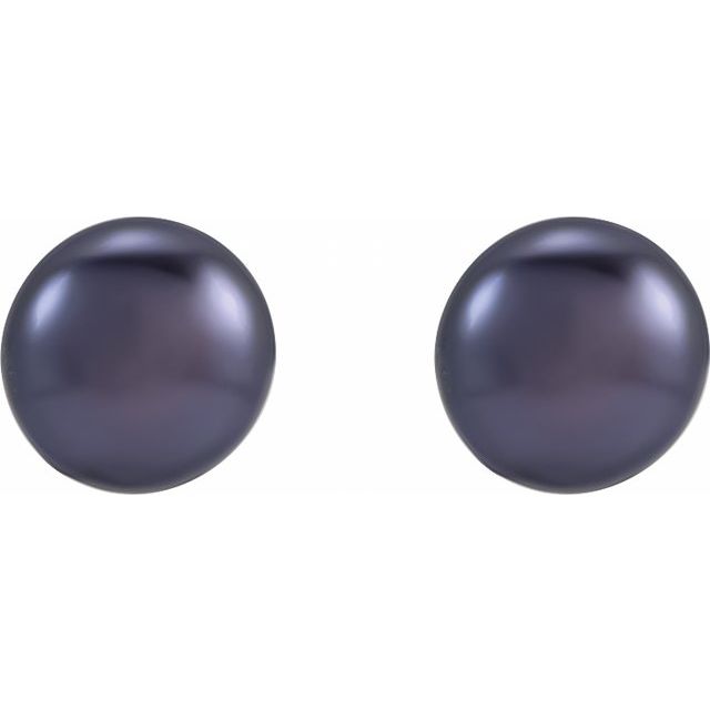 Button Pearl Stud Earrings