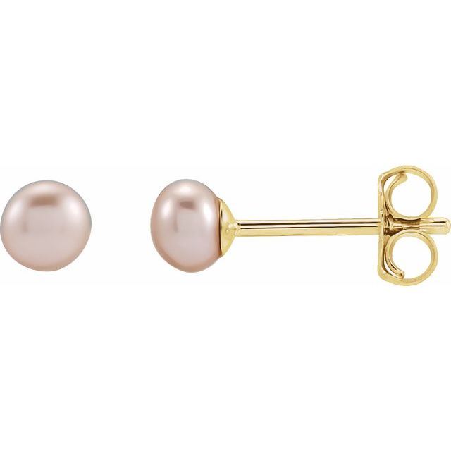 Button Pearl Stud Earrings