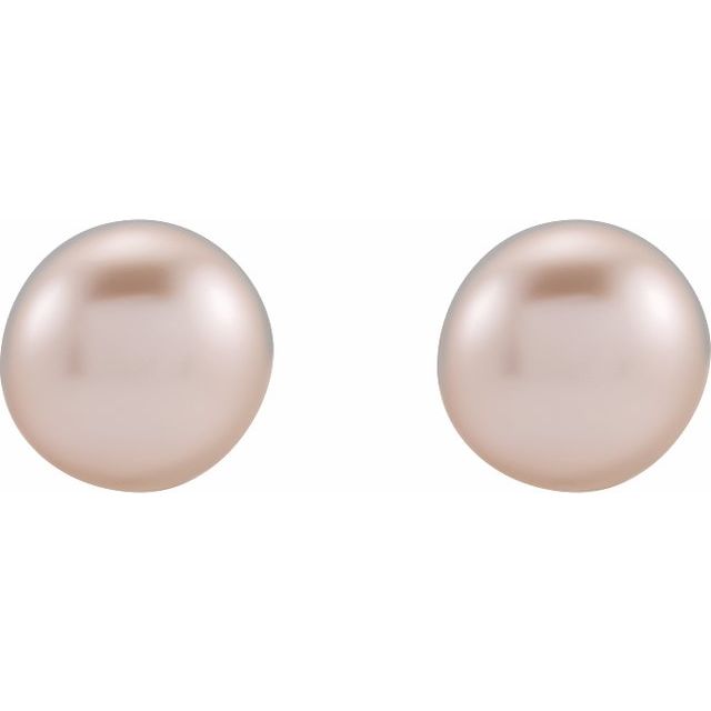 Button Pearl Stud Earrings