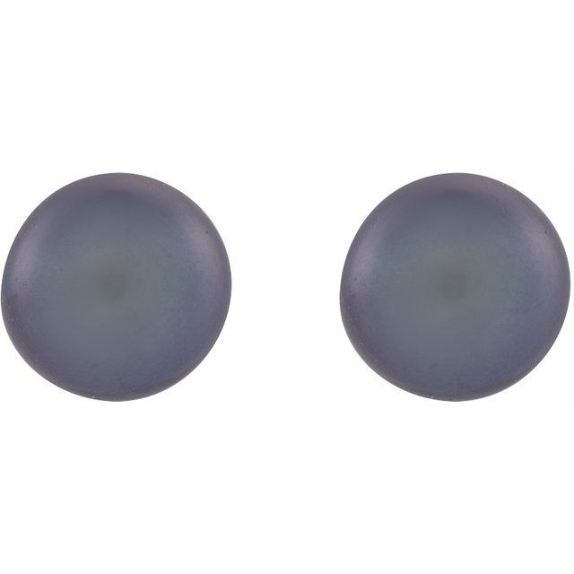 Button Pearl Stud Earrings