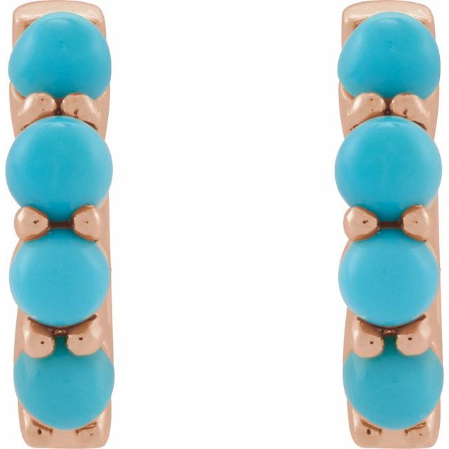 Cabochon Hinged Hoop Earrings