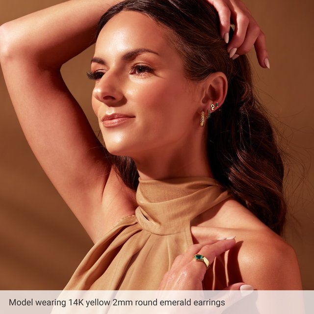 Cabochon Hinged Hoop Earrings