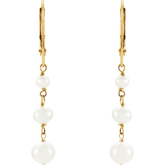 Three-Stone Pearl Earrings