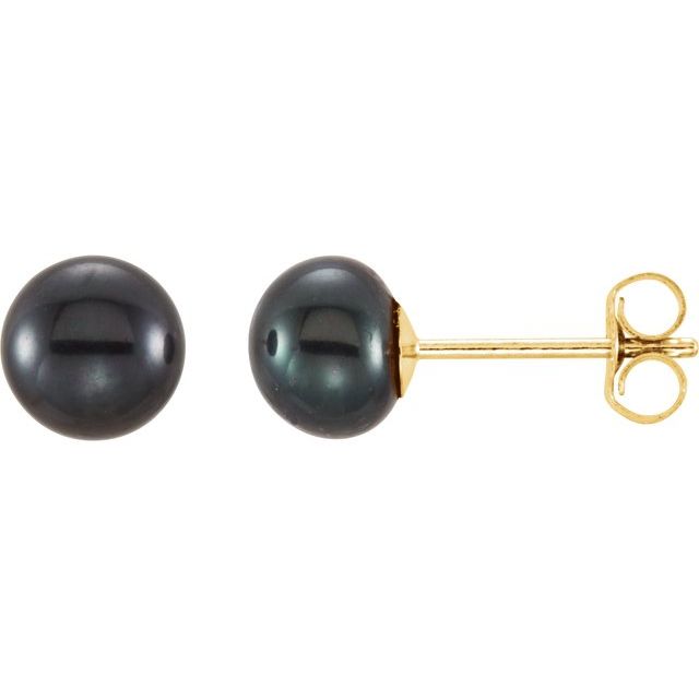 Button Pearl Stud Earrings