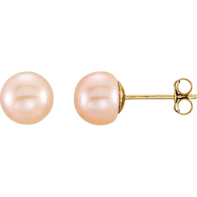 Button Pearl Stud Earrings