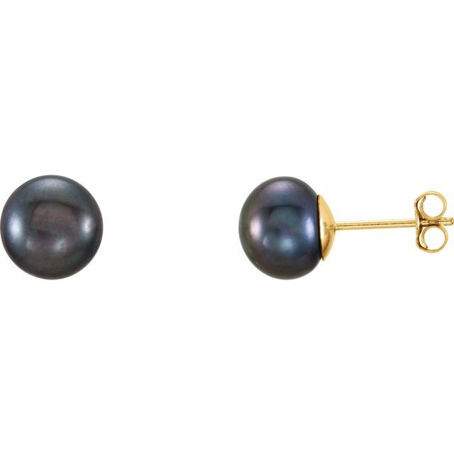 Button Pearl Stud Earrings