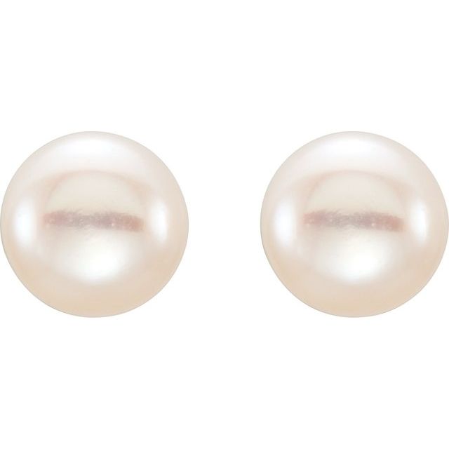 Button Pearl Stud Earrings