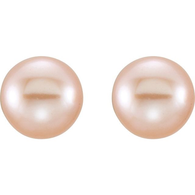 Button Pearl Stud Earrings