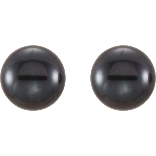 Button Pearl Stud Earrings