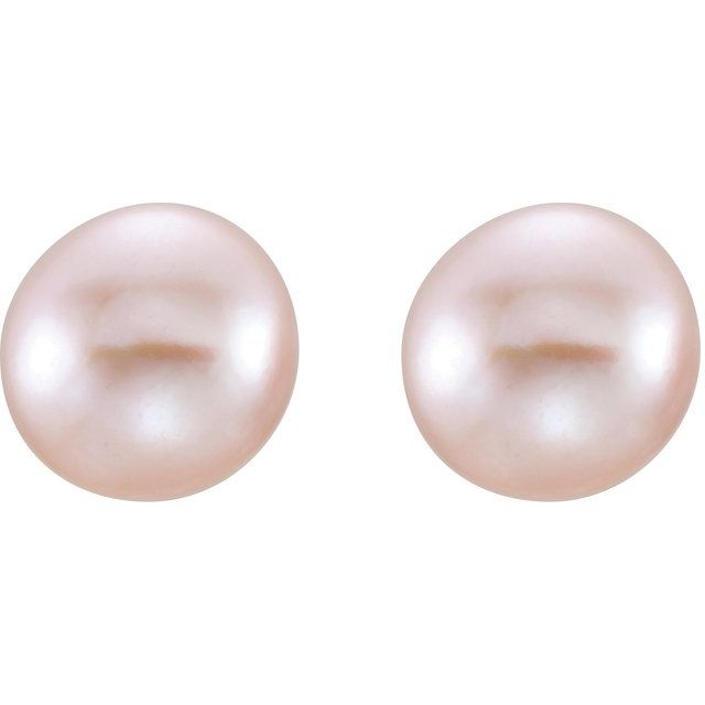Button Pearl Stud Earrings