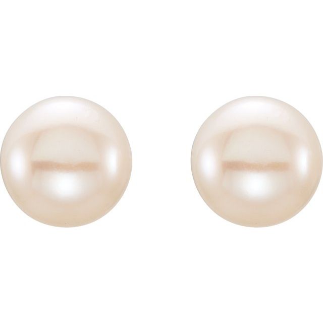 Button Pearl Stud Earrings